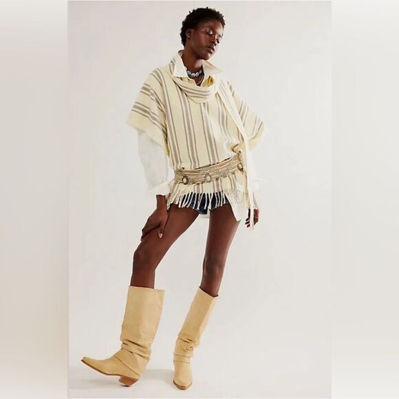 Free People Mountain Top Striped Poncho - Picture 3 of 8